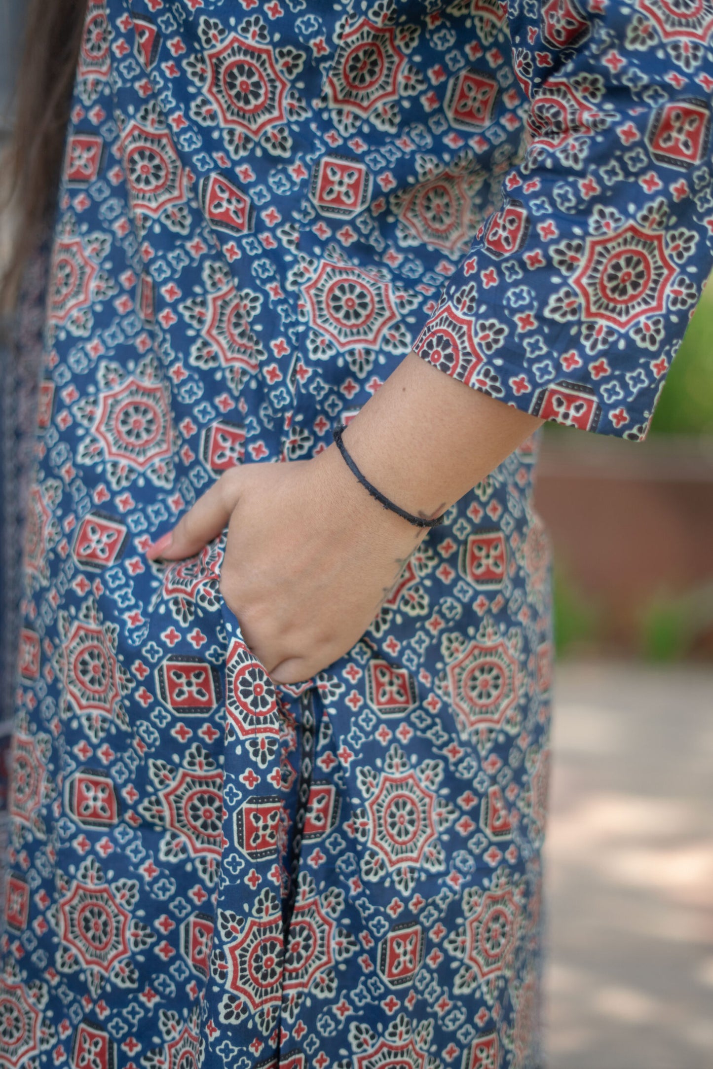 YALE BLUE COTTON PRINTED SUIT