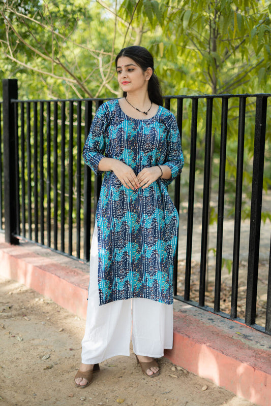 CERULEAN BLUE COTTON KURTA