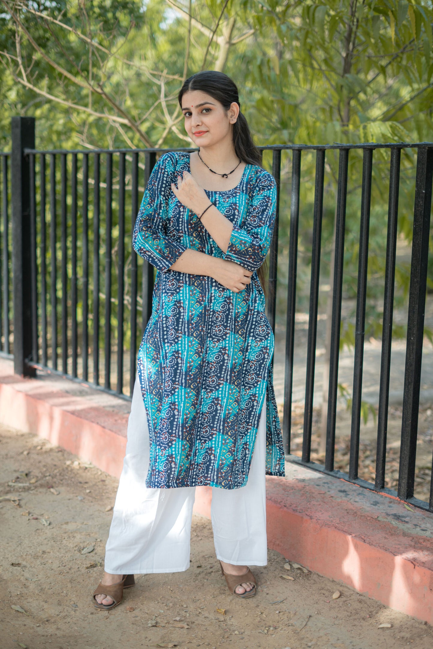 CERULEAN BLUE COTTON KURTA