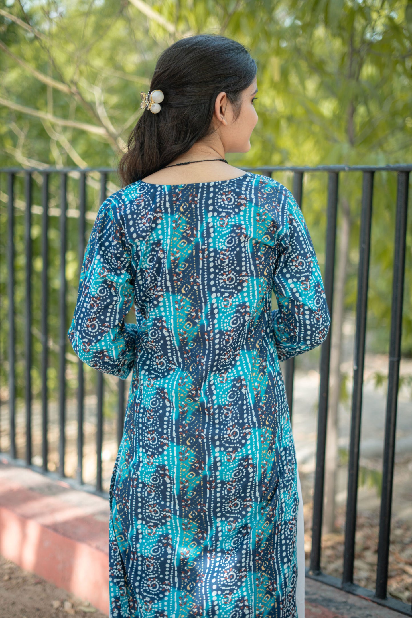 CERULEAN BLUE COTTON KURTA