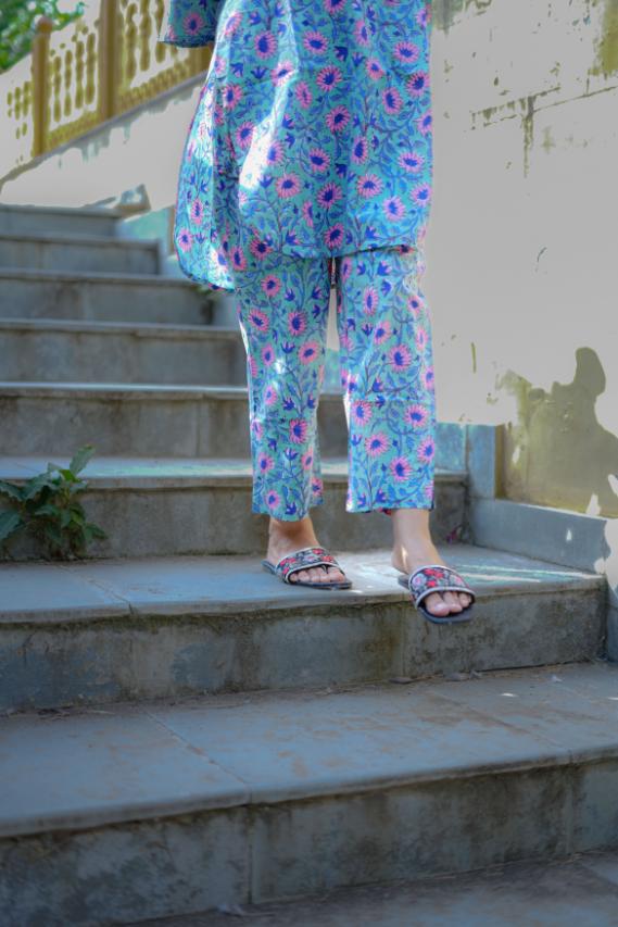 SKY BLUE LOTUS FLOWER CO-ORD SET
