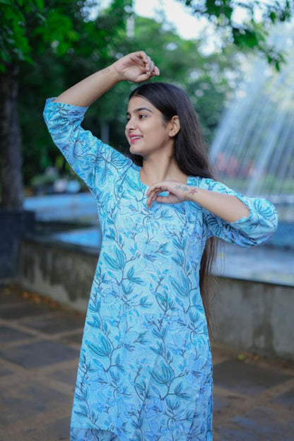 SKY BLUE FLORAL CO-ORD SET