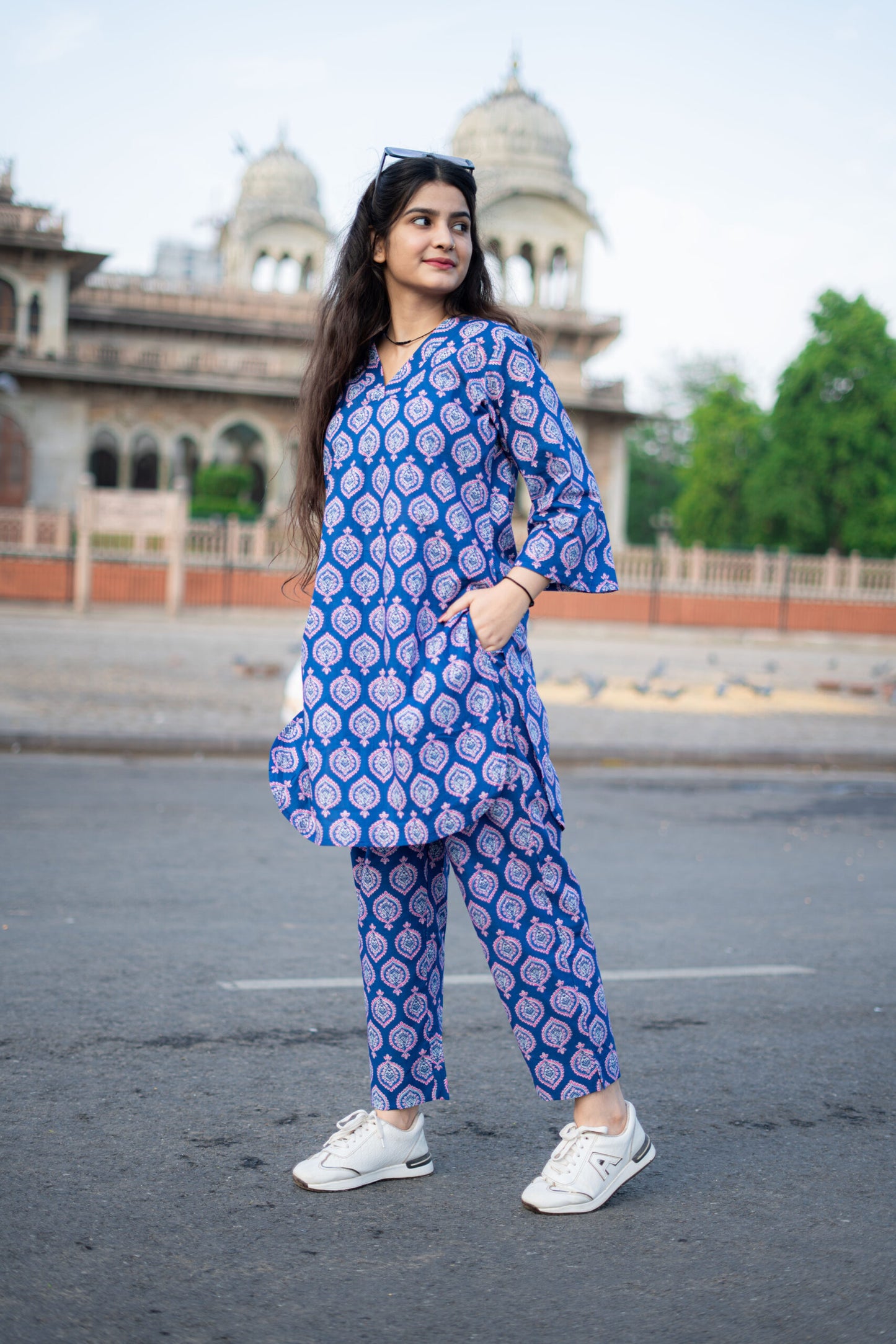 BRIGHT BLUE COTTON CO-ORD SET