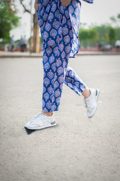 BRIGHT BLUE COTTON CO-ORD SET