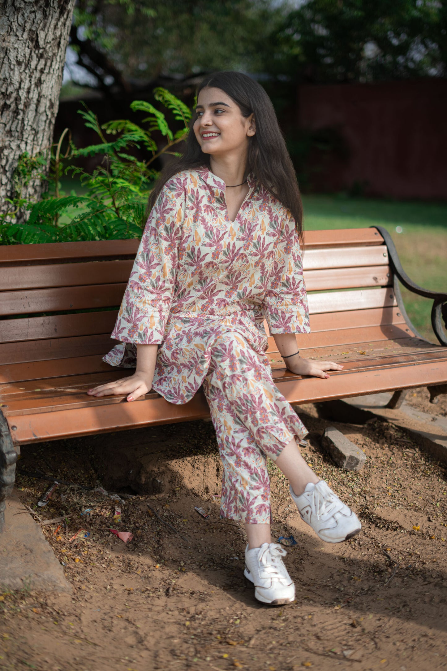 SALMON PINK FLORAL CO-ORD SET