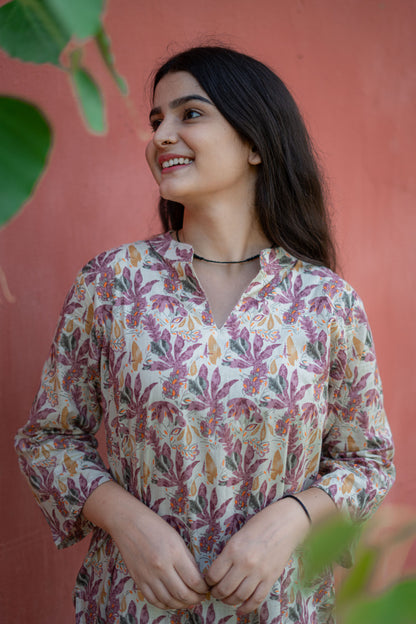 SALMON PINK FLORAL CO-ORD SET