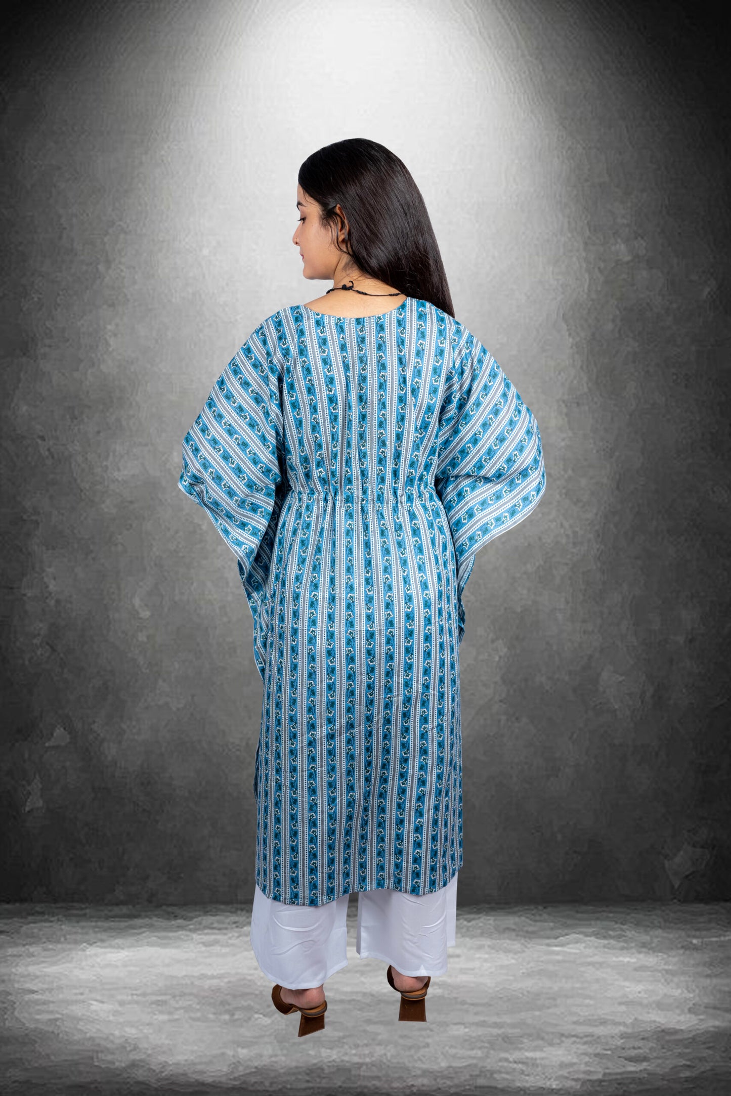 BLUE GREY KAFTAN