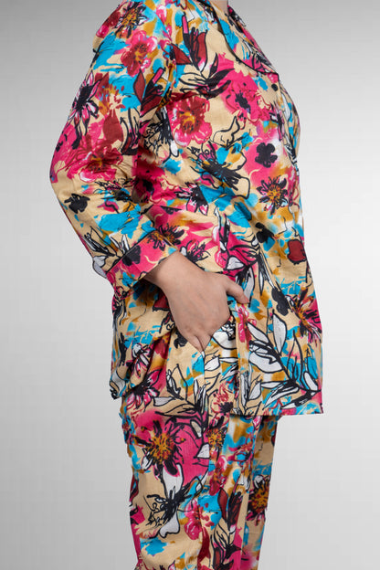 MULTI COLOR FLORAL LEISURE SET