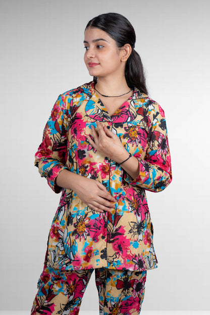 MULTI COLOR FLORAL LEISURE SET