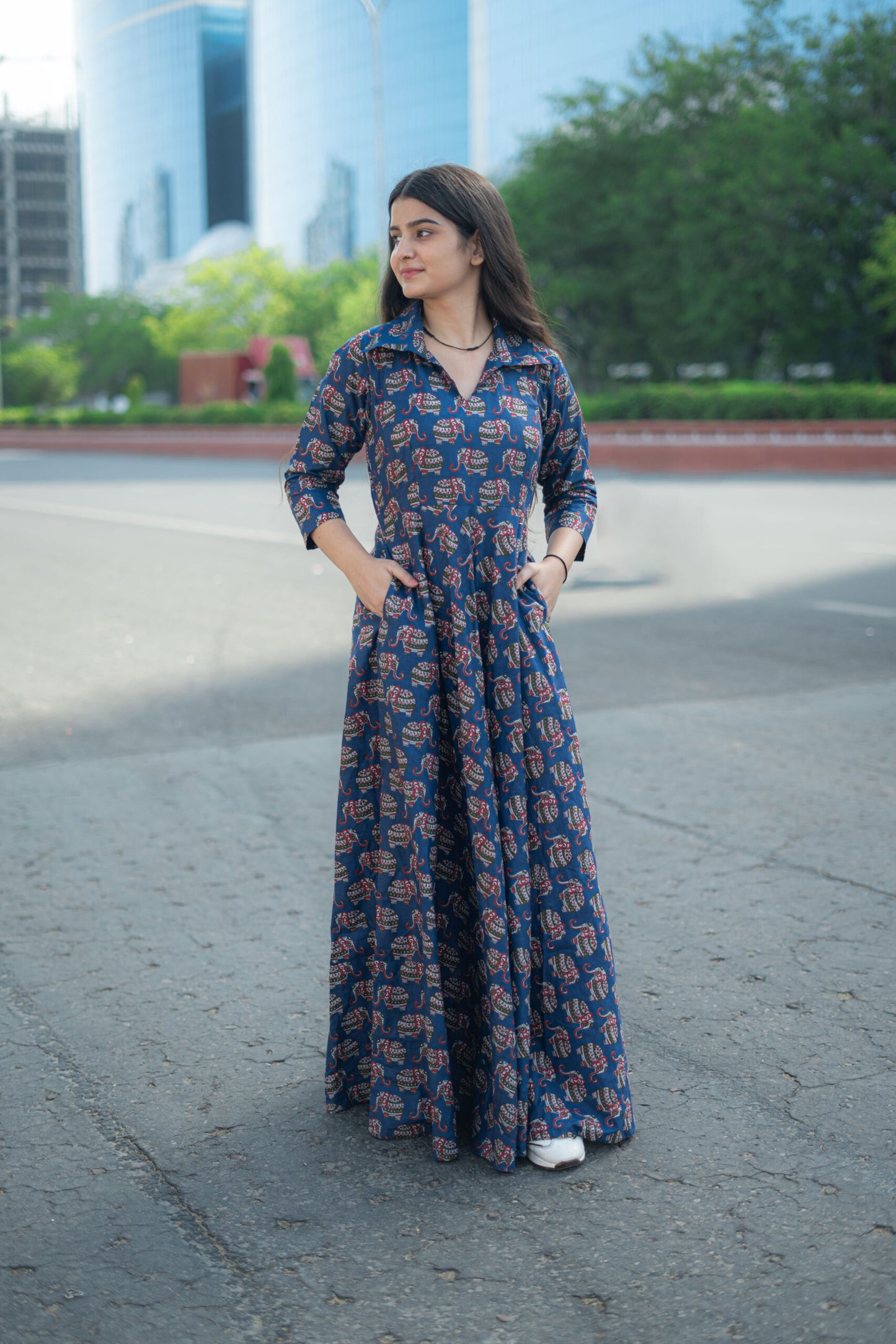 ELEPHANT BLUE LONG DRESS