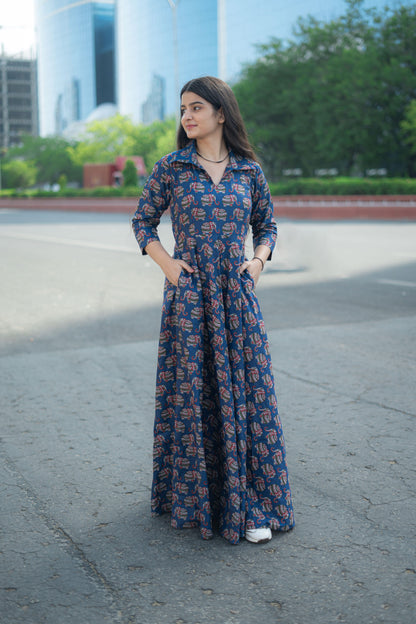 ELEPHANT BLUE LONG DRESS