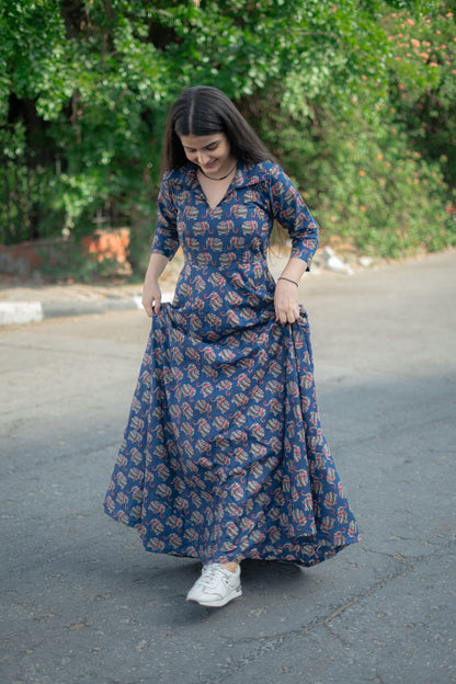 ELEPHANT BLUE LONG DRESS