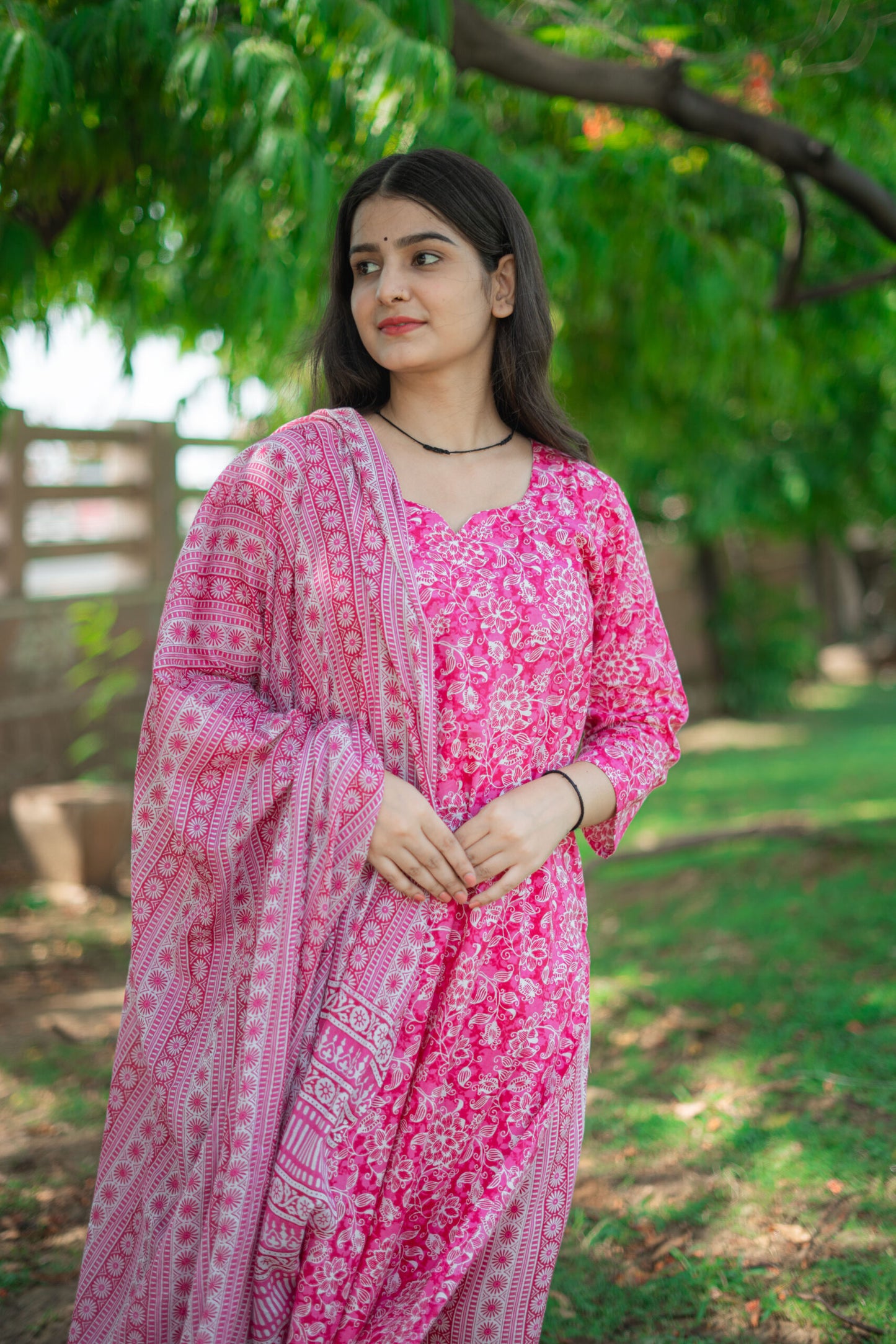 NEON PINK FLORAL SUIT SET