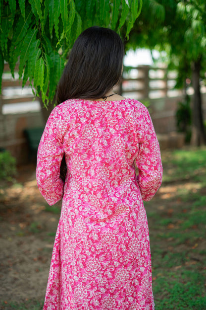 NEON PINK FLORAL SUIT SET