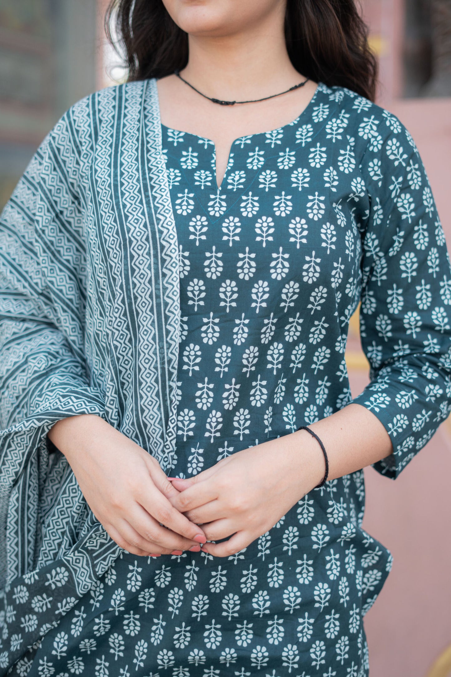 DEEP TURQUOISE BOOTA SUIT SET