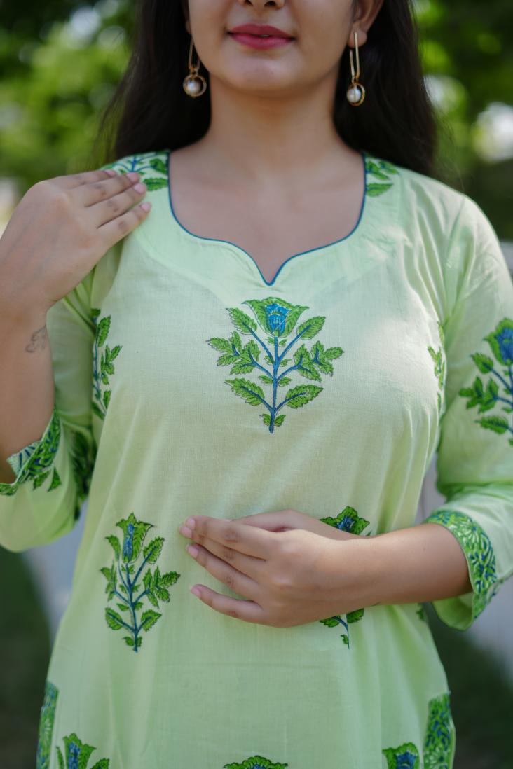 PISTA GREEN BOOTA SUIT SET