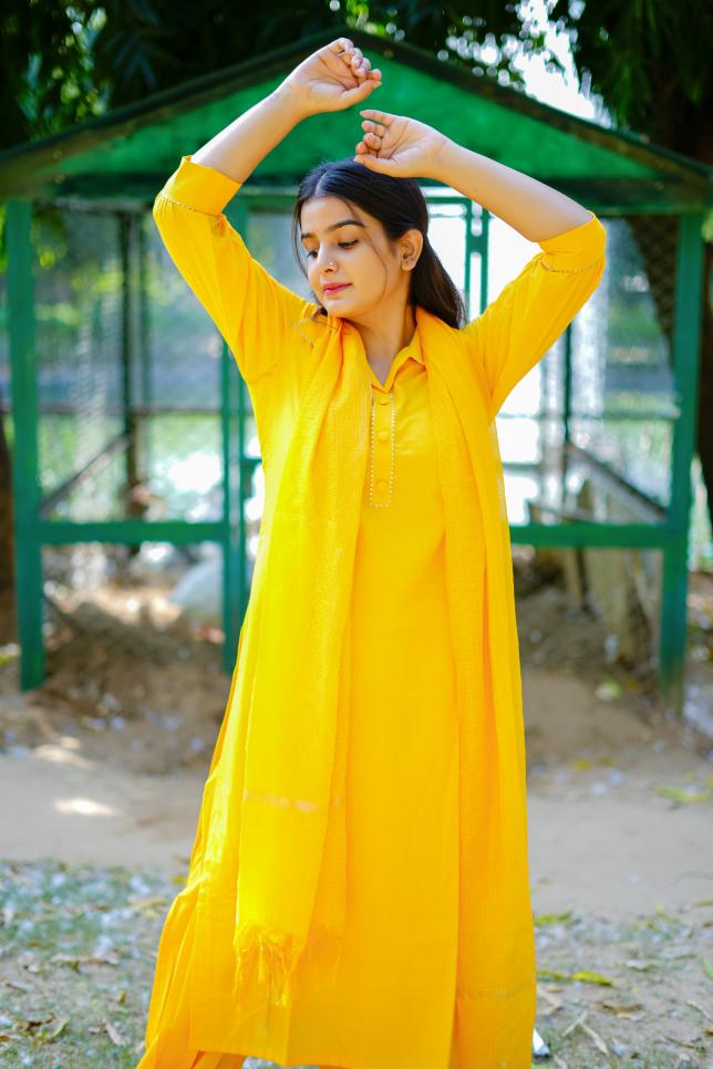 YELLOW AFFGANI SUIT SET