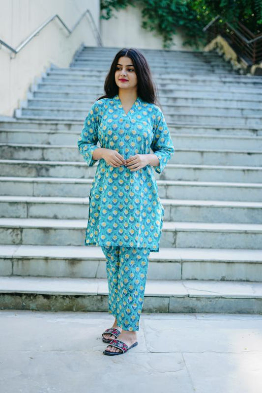 FIROZI YELLOW FLORAL CO-ORD SET