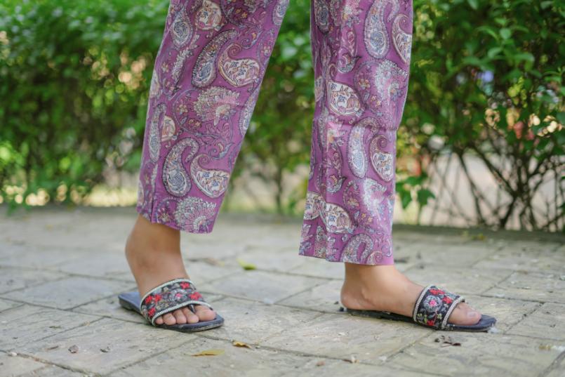 PURPLE FLORAL COTTON CO-ORD SET