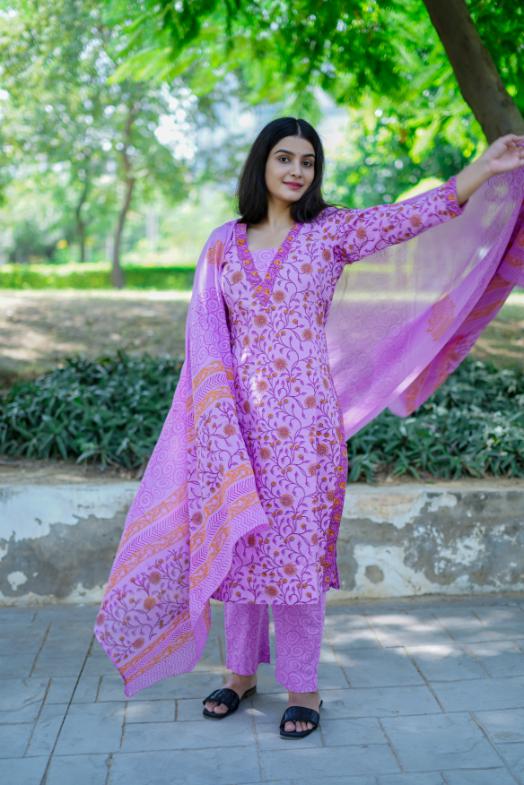 PURPLE BOOTA SUIT SET