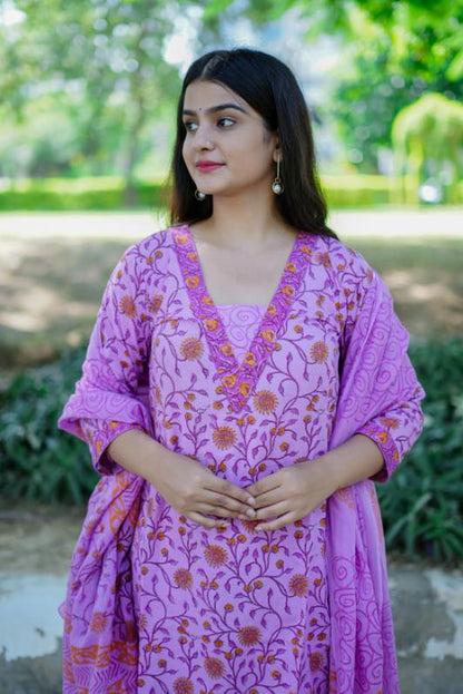 PURPLE BOOTA SUIT SET