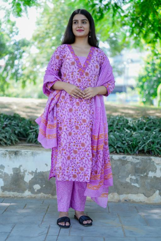 PURPLE BOOTA SUIT SET